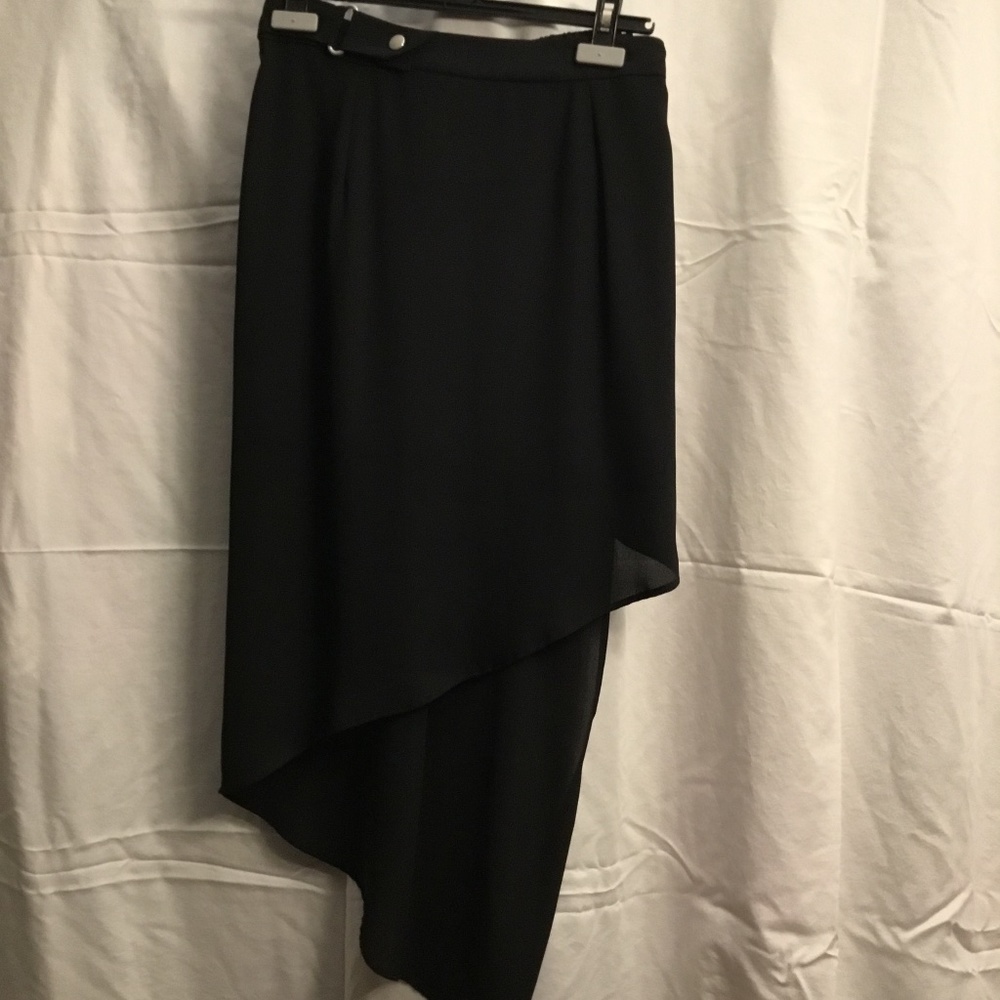 Black crepe two tier skirt